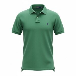 Polo Ralph Lauren Polo Shirt Mens XL Green Custom Fit Purple Pony Logo Knit